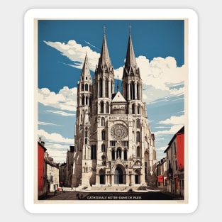 Cathedrale Notre Dame France Tourism Vintage Poster Sticker